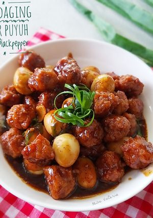 Foto resep Bola Daging Telur Puyuh Saus Blackpepper