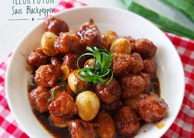 Cara Buat Bola Daging Telur Puyuh Saus Blackpepper Irit Anti Gagal