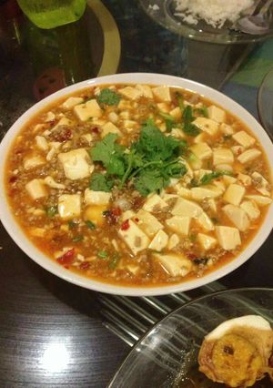 A picture of Mapo Tofu (麻婆豆腐).
