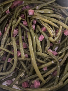 Una foto de Judías Verdes con taquitos de Jamón Serrano