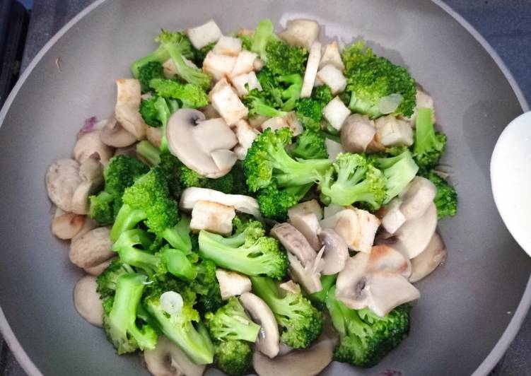 Resep Brokoli jamur baso ikan, Lezat Sekali
