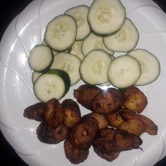 A picture of Plantain with cucumber.