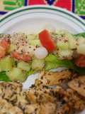 Ensalada de melón con quinoa y jitomate