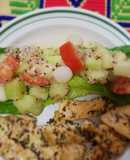 Ensalada de melón con quinoa y jitomate