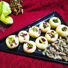 A picture of Kesar mava peda.