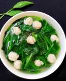 Canh Cải Bó Xôi Nấu Mọc