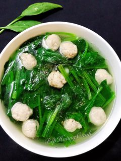 Hình của món Canh Cải Bó Xôi Nấu Mọc.