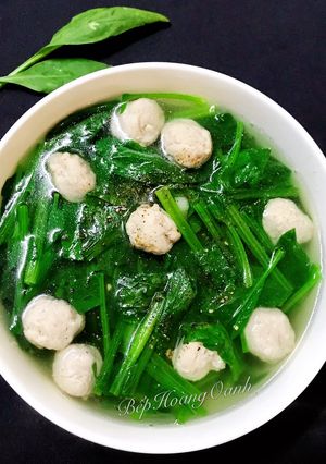 Hình của món Canh Cải Bó Xôi Nấu Mọc.