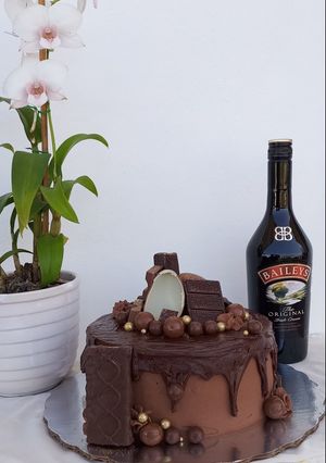 Una foto de Pastel de chocolate y baileys