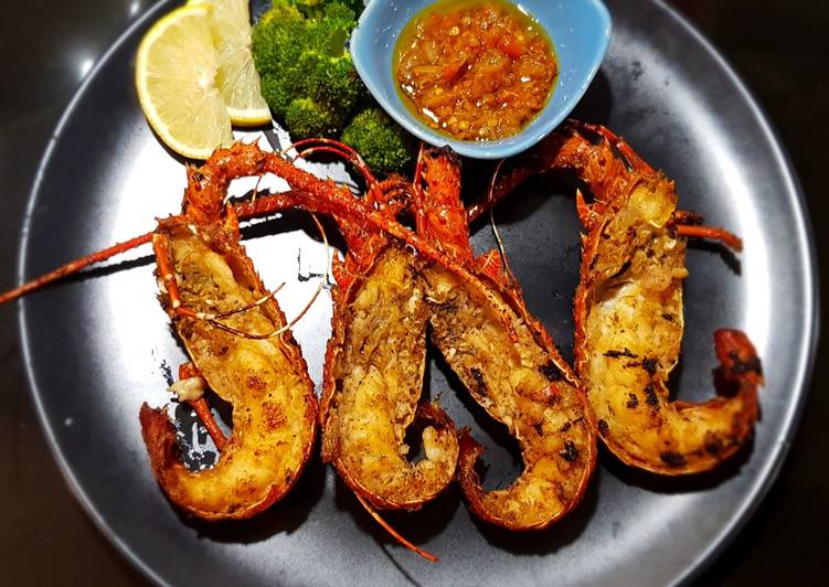 Resep Lobster Panggang (simple) - Garlic Lemon Butter Lobster, Lezat Sekali