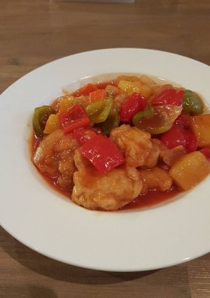 A picture of Sweet and sour chicken.