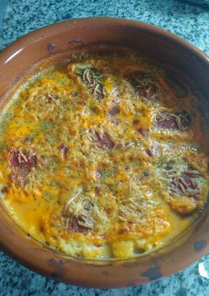 Una foto de Pimientos morrones rellenos de brandada