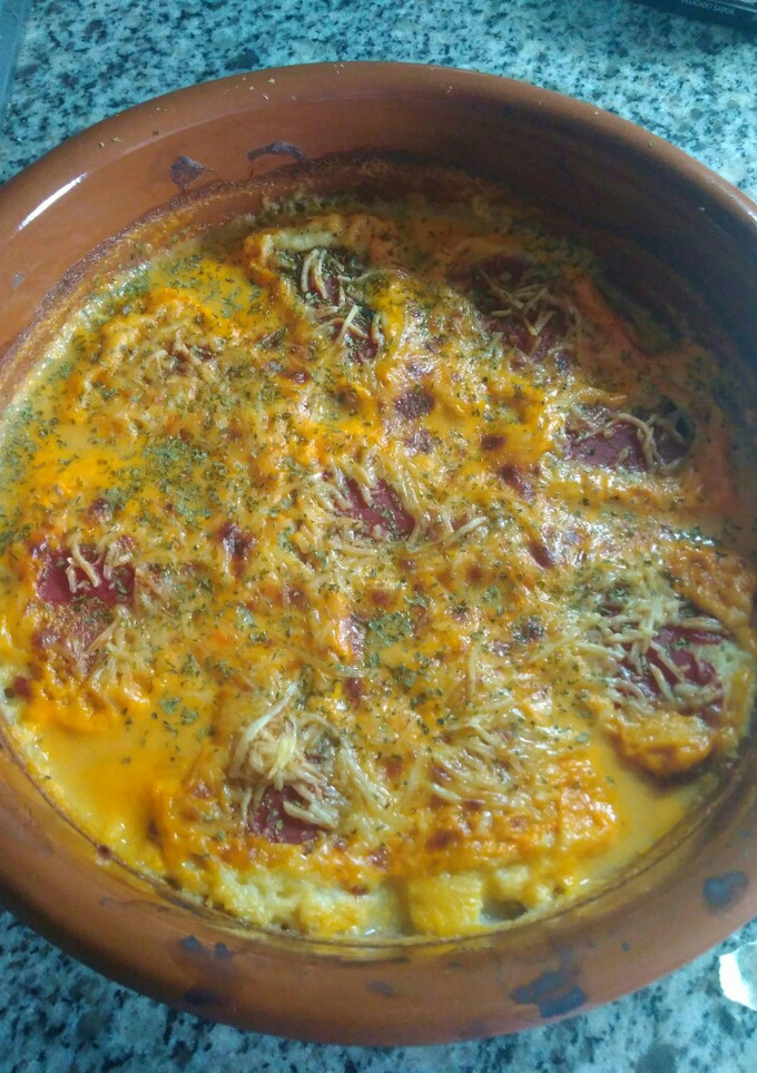 Una foto de Pimientos morrones rellenos de brandada