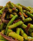 Long bean and spicy anchovies