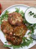 Courgette Patties with Tzaziki Dip