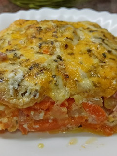 Una foto de Lasaña de boniato y bacon