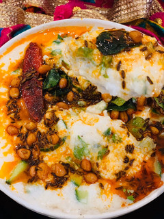 A picture of Curd Rice with Banyard Millets.
