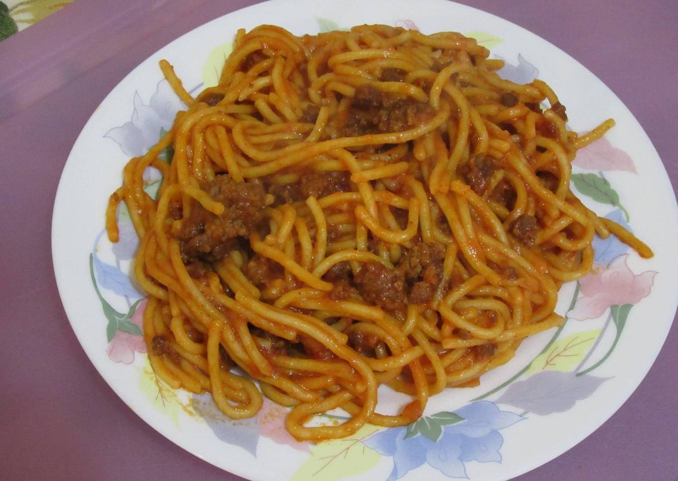 Spagueti con carne