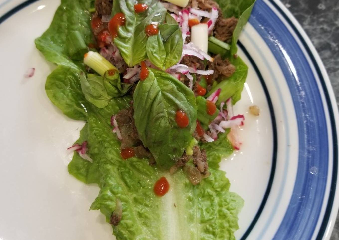 Pho-flavor flank steak lettuce wraps