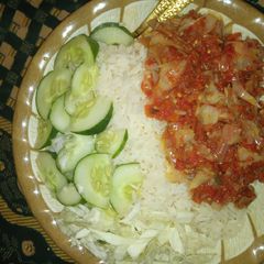 White rice en cabbage Sauce A picture of White rice en cabbage Sauce.