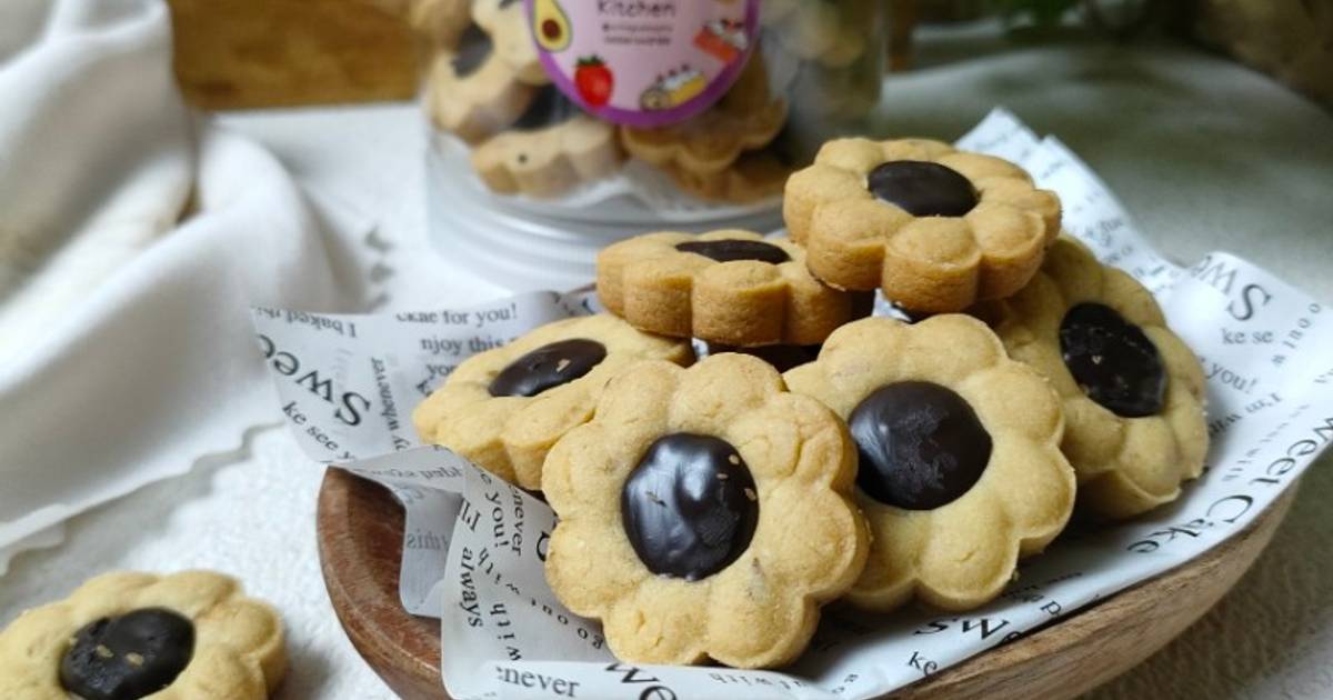 Resep Choco Coffee Flower Cookies (1018) Paling Praktis dan Simple