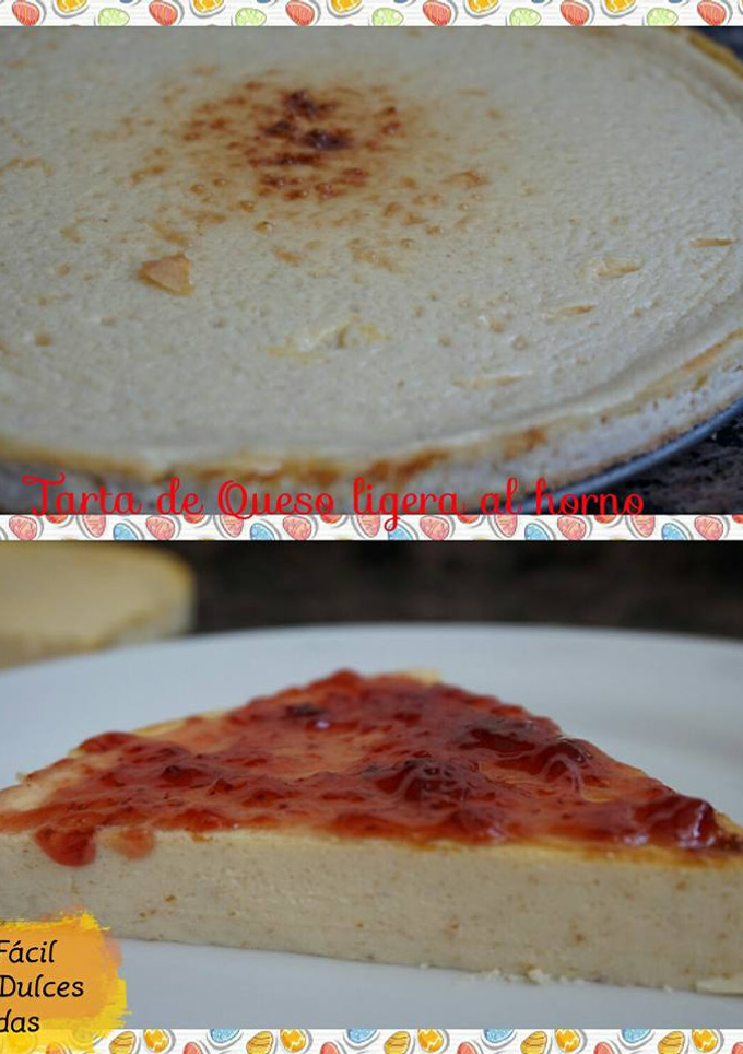 Una foto de Tarta de Queso Ligera al horno fácil