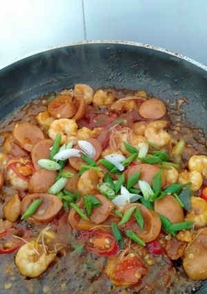 Foto resep 5. Udang Sosis masak kecap