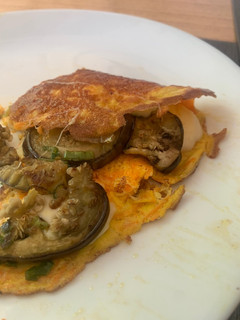 Una foto de Omelette de zanahoria con berenjenas
