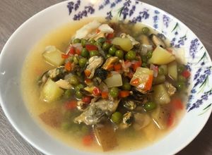Una foto de Sopa de mariscos