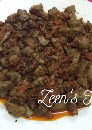 A picture of Yemeni Style Liver (Kaleji) Fry.