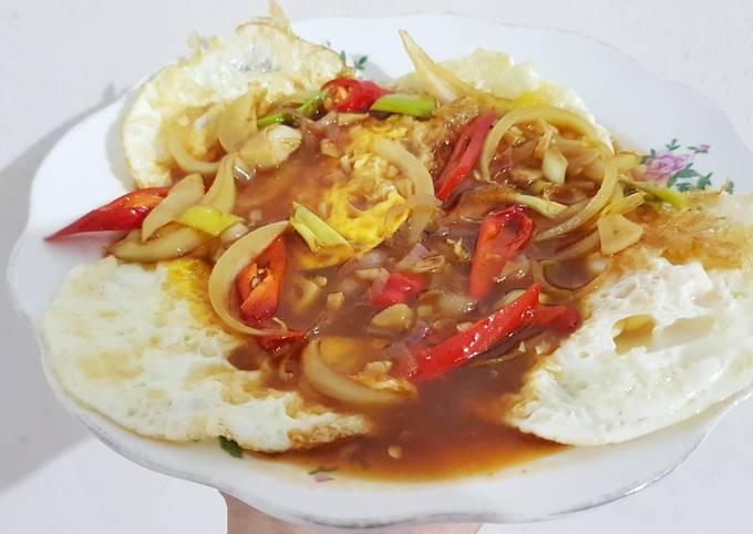 Resep Telor ceplok asam manis, Bikin Ngiler