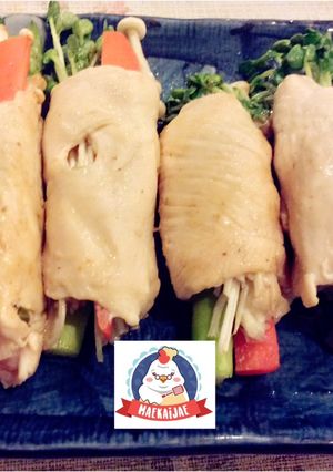 รูปของ อกไก่ม้วนผัก