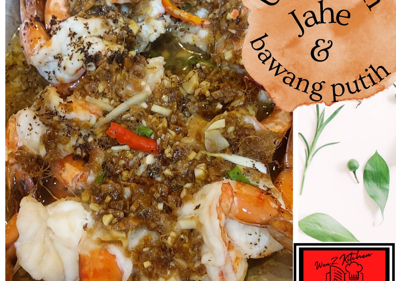 Udang tim jahe & bawang putih