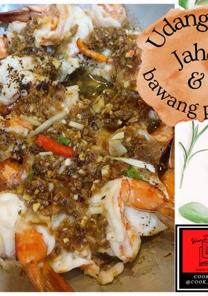 Foto resep Udang tim jahe & bawang putih