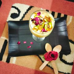 A picture of Walnut mango Lassi.