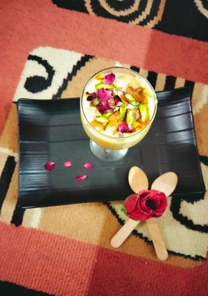 A picture of Walnut mango Lassi.