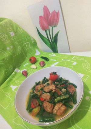 Foto resep Tumis kacang panjang bacem tempe