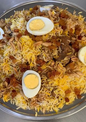 صورة لوصفة رز كابلي أهل مكة 🕋 المكرمة باللحم الضأن
