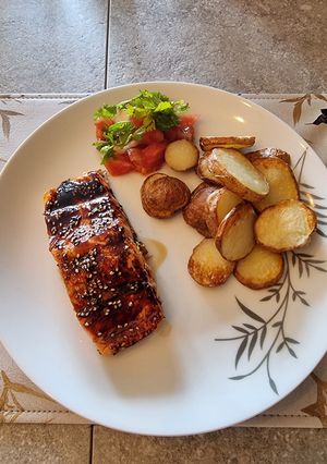 Una foto de Salmón Teriyaki [Air Fryer]