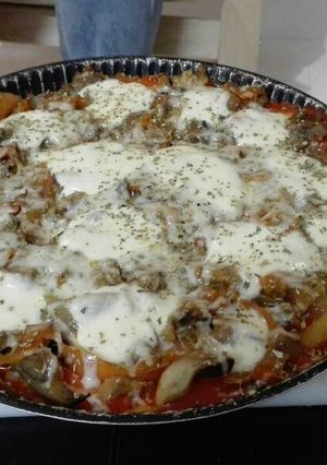 Una foto de Pizza de masa de coliflor