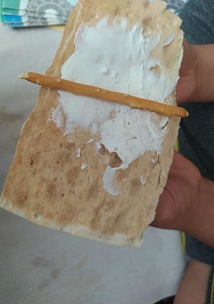عکسی از دستور لقمه نان وپنیر وچوب شور 😋بازم مدرسه