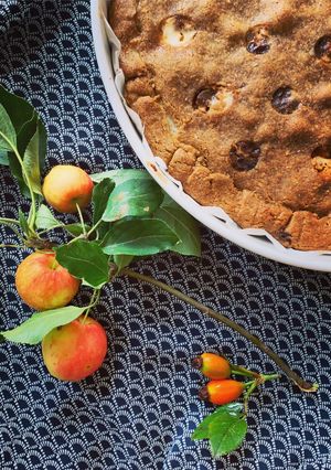 Foto di Crostata selvatica di mele, rosa canina e yogurt