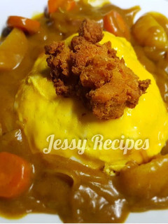 Foto resep Omelette Curry Rice