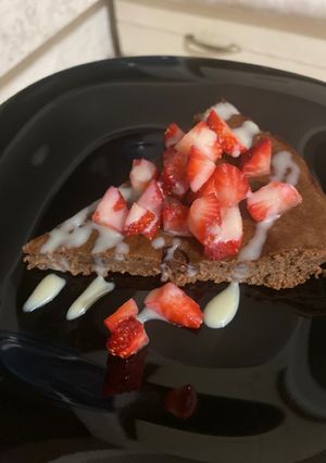 Una foto de Cheesecake de Chocolate con proteína de chocolate