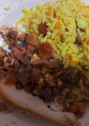 Una foto de Pollo relleno a mi gusto