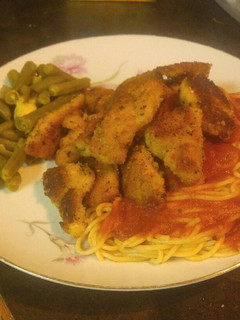 A picture of Chicken Parmigiana (sorta).