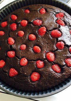 Kakaós málnás pite recept fotója