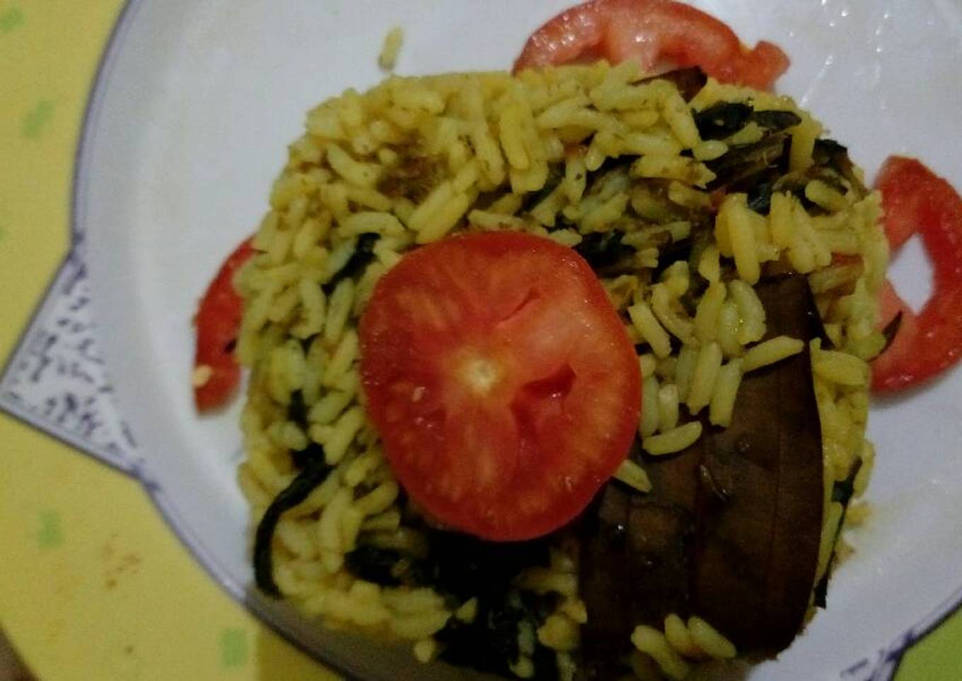 Spinach polau
