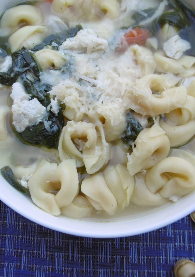 A picture of Winter Soup with Chicken & Cheese Tortellini.