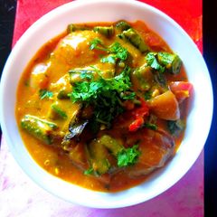 Bhindi do pyaza A picture of Bhindi do pyaza.